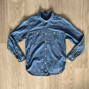Carhartt Work In Progress Clink Shirt Mens M Denim Chambray Railroad WIP - Picture 1 of 8