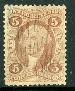 USA 1862 Washington 5¢ Revenue 1st Issue  Sc R26 VFU D678 - Picture 1 of 6