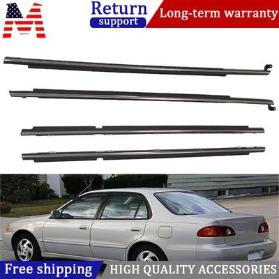 For 1995-2002 Toyota For Corolla Weatherstrip Window Moulding Trim Seal Belt 4pc Foto 1 de 4