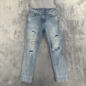 American Eagle Distressed AirFlex Athletic Skinny Jeans Men's Size 28x30 Blue - Picture 1 of 12