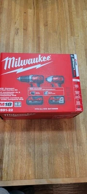 Milwaukee 2691-22 M18 18V Cordless Li-Ion Drill Driver  Impact Driver Combo Kit - Image 1 of 4