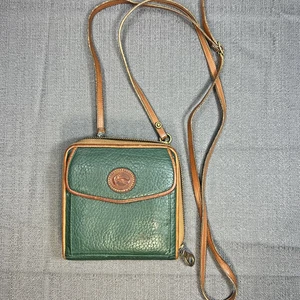 Bolso Bandolera Dooney & Bourke De Colección Años 90 Y2K Cuero Grano Guijarro Verde - Imagen 1 de 15