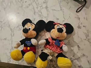 Vintage Mickey and Minnie Mouse Plush Disneyland Tush Tag Walt Disney World - Picture 1 of 18