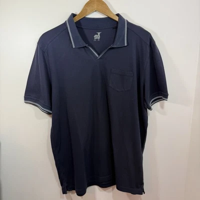 Camisa polo masculina Raffi XL algodão aquático adulto azul marinho manga curta golfista - Imagem 1 de 4