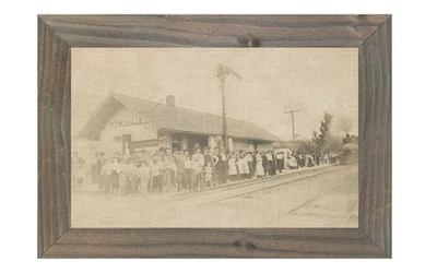 Estación de tren de ferrocarril depósito Stinesville Indiana IN Foto 1 de 2