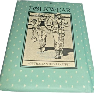 Folkwear 130 Australian Bush Outfit Jacket Trousers Costume Sewing Pattern VTG - Image 1 of 4