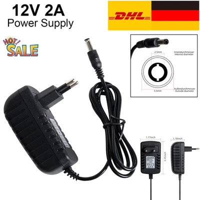 AC/DC 12V 2A 24W NETZTEIL Trafo Netzadapter Steckernetzteil Transformator Driver - Bild 1 von 4
