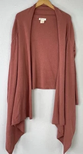 Gossamer 100% Kaschmir Strickjacke Pullover fließend Wickel vorne offen rose One Size - Bild 1 von 10
