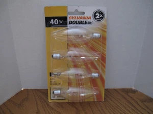 Sylvania DoubleLife 4 Pack 40W Clear Decorative Light Bulbs Candelabra Base NEW - Picture 1 of 4