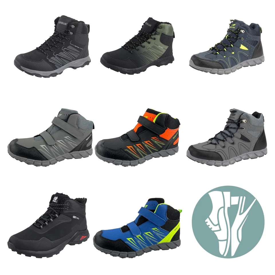 DVINA Stiefel Herren Übergröße Winter Klett Schnürer Gefütterte Outdoor Tracking Boots