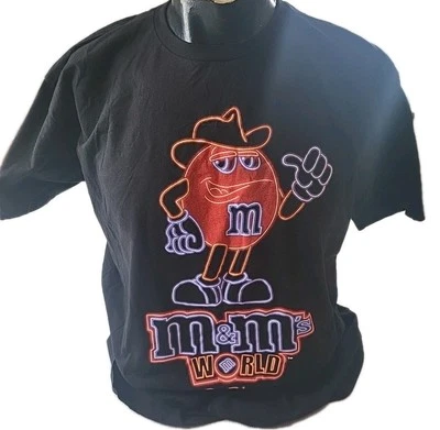 Camiseta de vaquero de neón M&M's World Las Vegas que brilla en la oscuridad. Hombre Talla XL PS Foto 1 de 4