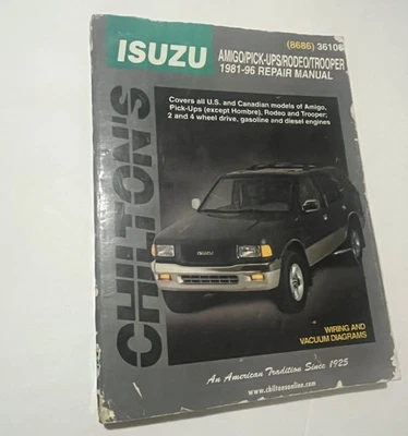 Chilton Isuzu Amigo/Pick-Ups/Rodeo/Trooper 1981-96 Repair Manual - Image 1 of 4
