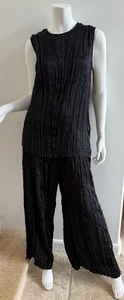 COS Pleated Wide Pleated Leg Pants, Size 12, Black - Picture 1 of 5