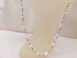 Vintage Fußkettchen echte Süßwasserperlen massiv Sterling Silber 925 - Bild 1 von 9