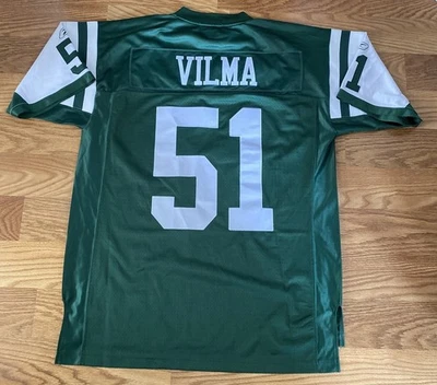 JONATHAN VILMA NEW YORK JETS VINTAGE NFL REEBOK ON FIELD JERSEY SIZE 60 - Image 1 of 4