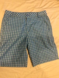 $79 Puma Dry Cell Premium Golf Tennis Shorts Men’s Size 34 Blue White Plaid - Imagen 1 de 3
