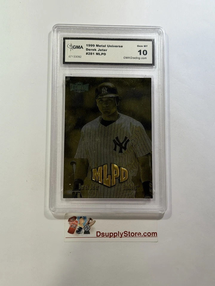 1999 Skybox Metal Universe MLPD Derek Jeter #281 GMA 10 GEM MINT NY Yankees - Image 1 of 2
