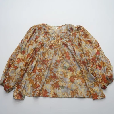Blusa Maurices Floral Talla 2X Metálica Estampado Floral Otoño Otoño Fluido Boho Top Foto 1 de 4
