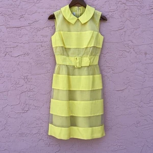 Vintage Jeannette Alexander of California Yellow Dress Sleeveless - Picture 1 of 12