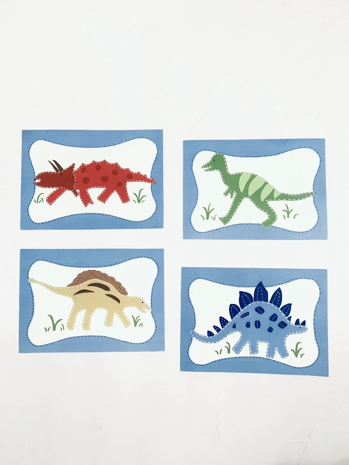 Arte de parede infantil estampas de dinossauro decoração de quarto de meninos tamanho 5x7 conjunto - Imagem 1 de 1