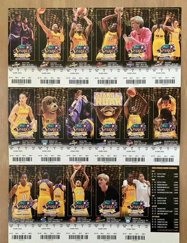 2012 WNBA LOS ANGELES SPARKS FULL BASKETBALL HOME TICKET SHEET - CANDACE PARKER Cover