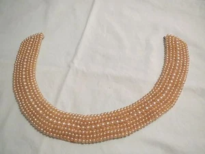 Vintage Faux Pearl Japan Handmade Collar 7 Rows Grad Sizes Elegant Retro Choker! - Picture 1 of 12
