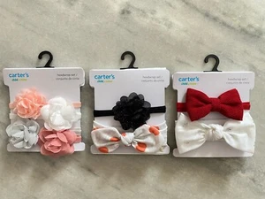 Carter’s Headband Headwrap Sets Of 3 Newborn Baby (8 Total Headwraps) New - Picture 1 of 5