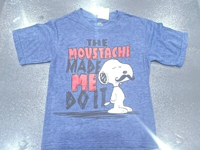 Peanuts by schulz Youth T Shirt Size Small. The Mustache Made Me Do It - Image 1 of 3
