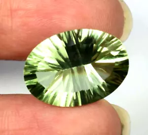 Concave Shape Natural RARE Brazilin Green Amethyst 17x12 MM Loose Gemstone AAA+ - Picture 1 of 8