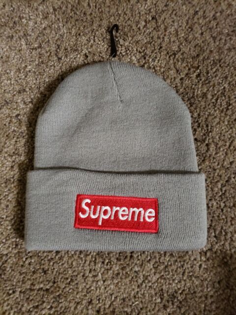 Supreme New Era Box Logo Beanie (FW18) Heather Grey