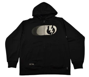 Electric Visual Blend Volt Black Men's Hydrophobic Lined Fleece Zip Up Hoodie - Picture 1 of 5