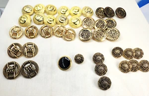 Vintage Button Lot Fancy Gold Tone Decorative Shank Buttons - Picture 1 of 6