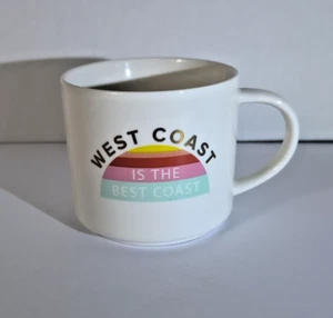 WEST COAST IS THE BEST COAST Coffee Mug - Threshold Stoneware in EUC Sticker on - Picture 1 of 8