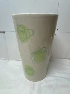 RARE Vintage 1999 IKEA Atomic Swirl Ceramic Vase, 8.5”H Color Cream & Blue - Picture 1 of 8