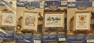 Lot 4 Bucilla Christmas Promises Cross Stitch Kits cross, peaceful, angel, Jesus - Picture 1 of 6