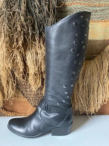 Libby Edelman Knee Tall High Riding Black Boots Womens Size 7 M L-PARAMOUR - Picture 1 of 10