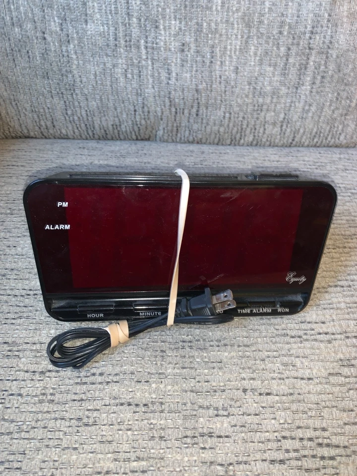 Equity Large 3" LED Digital Alarm Clock Model 3009531 Works Great! - Image 1 of 3
