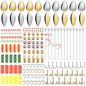 Kit de fabricación hágalo usted mismo de plataformas giratorias 200 piezas flotadores cuchillas ganchos hundidores aparejos de pesca  - Imagen 1 de 5