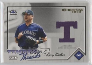 2003 Donruss Timber and Threads /500 Larry Walker #TT36 HOF