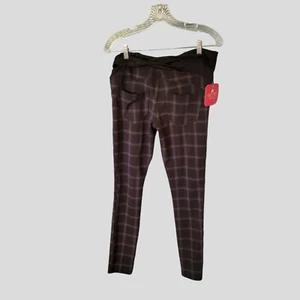 Ingrid & Isabel Black Plaid Maternity Pants Small Crossover Panel NEW Work T12 - Picture 1 of 4