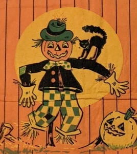 VTG Halloween Napkin Paper Scarecrow Jack-O-Lantern Crepe Party Crafts - Picture 1 of 7