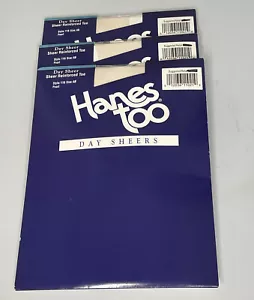 3 Pairs Hanes Too Pantyhose Day Sheers Reinforced Toe Style 116 Pearl Size AB - Picture 1 of 3