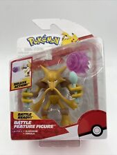 Pokemon Alakazam Battle Feature Figure - 4.5 inch Alakazam Battle Ready  Figure with Psychic Blast Accessory 