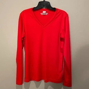 Joe USA Womans Driequip Long Sleeve V Neck Tee "HotRed" NWOT Size M Very Nice! - Picture 1 of 4