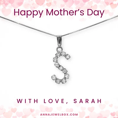 Mum Initial Necklace Mothers Day Personalised Gift Nanny Mummy Mom Grandmother - Image 1 of 4