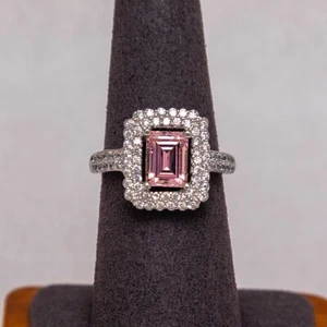 CRISLU Rectangle Ring - Sterling Platinum 2.8cctw - Perfect Condition - Size 7 - Picture 1 of 5