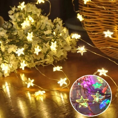 20-50LED Battery Operated Star Fairy String Copper Wire Xmas Party Light Decor - Image 1 of 4