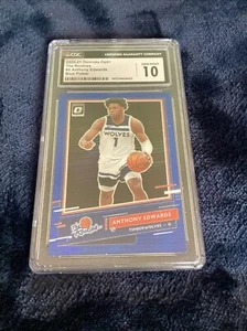 2020-21 Donruss Optic The Rookies Blue Pulsar ANTHONY EDWARDS #5 CGC 10 GEM M - Picture 1 of 2