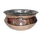 Copper Handi Sipri with Hammered Shinny Finish for Cooking & Serving (4 Liters).
