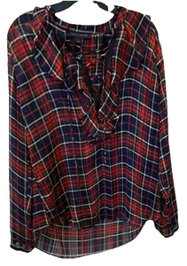 Tommy Hilfiger NWT Women's Size M Shear Tinsel Long-Sleeve Blouse Holiday Fest. - Picture 1 of 8